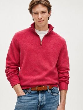 J. Crew cotton quarter-zip sweater M